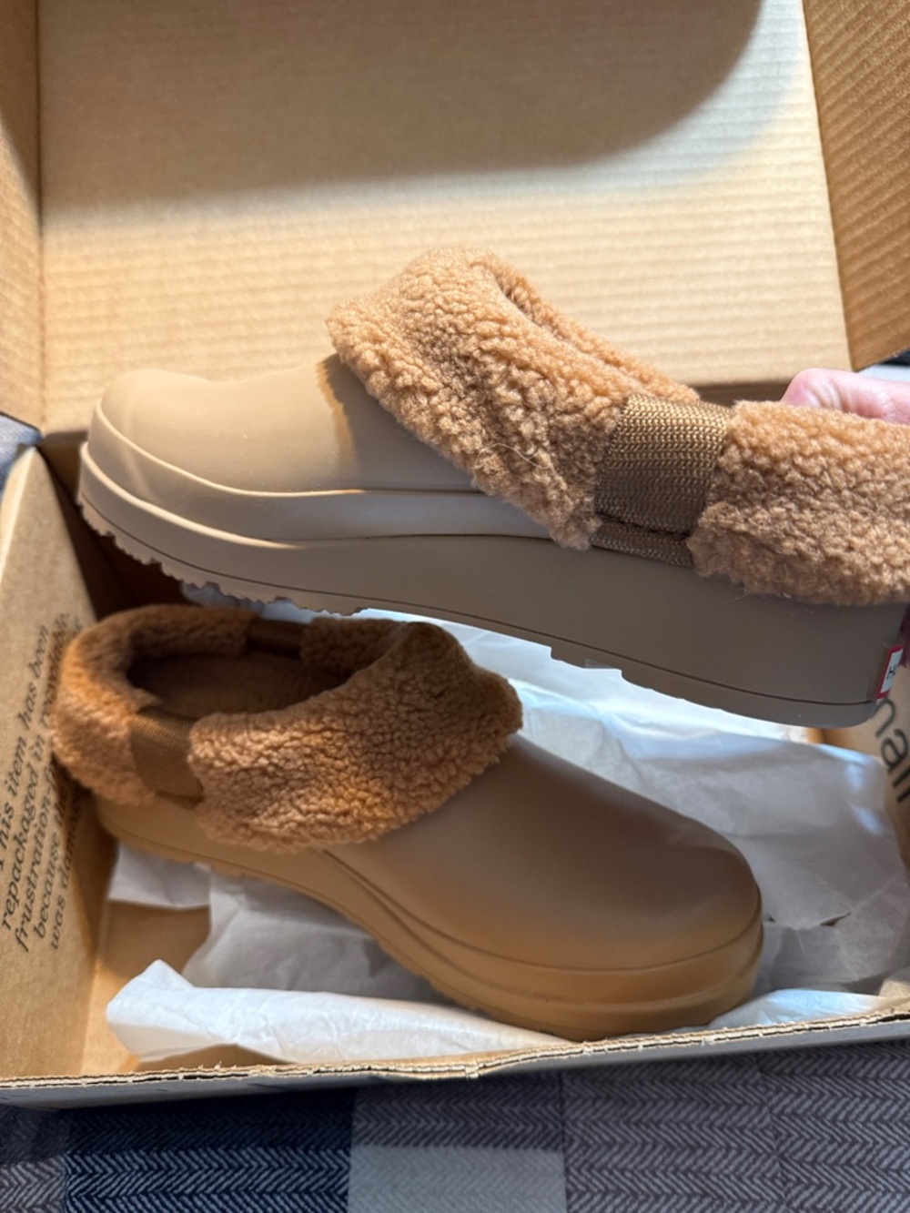 New Hunter Plush Shearling-Lined Slip-On in Camel